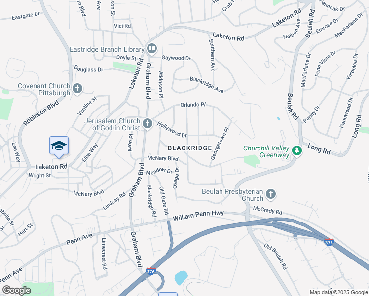 map of restaurants, bars, coffee shops, grocery stores, and more near 1617 Williamsburg Place in Pittsburgh
