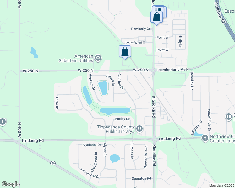 map of restaurants, bars, coffee shops, grocery stores, and more near 3276 Mendel Drive in West Lafayette