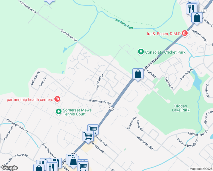 map of restaurants, bars, coffee shops, grocery stores, and more near 809 Holland Drive in Franklin Township