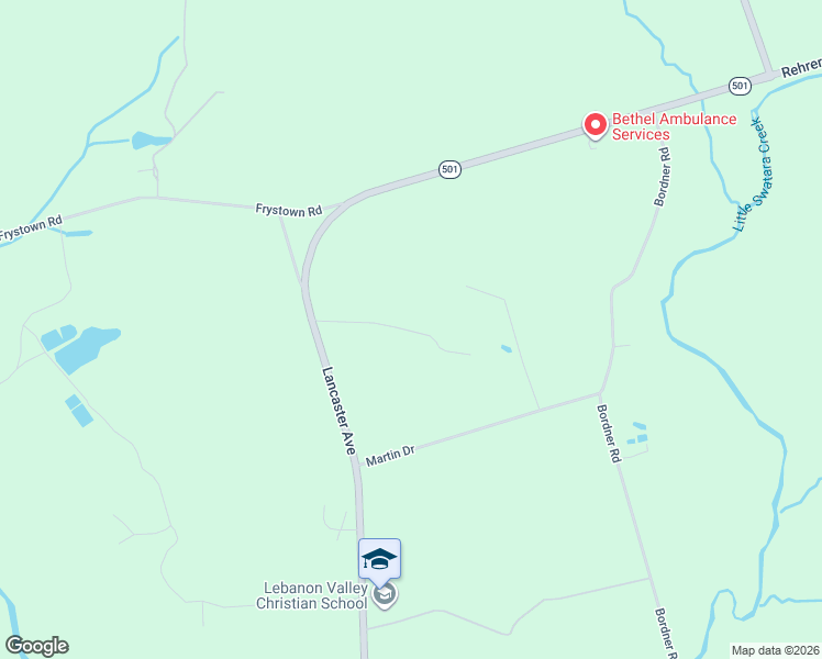 map of restaurants, bars, coffee shops, grocery stores, and more near 7975 Lancaster Avenue in Bethel