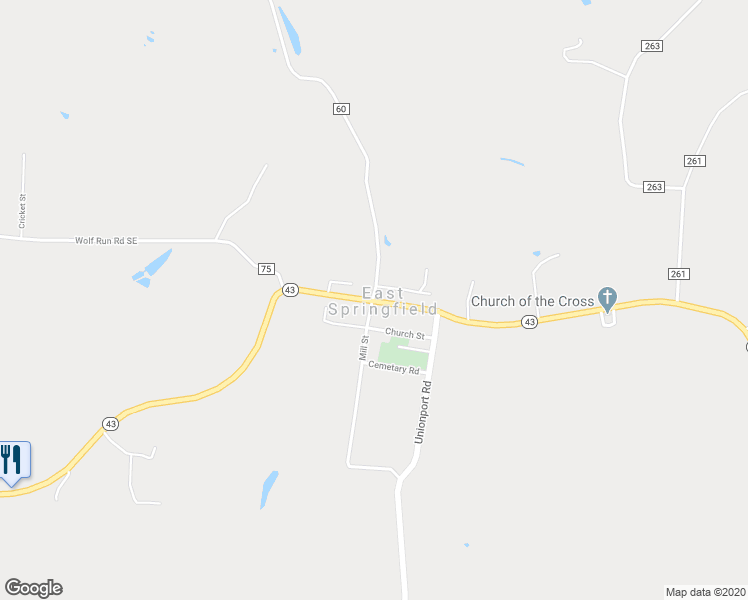 map of restaurants, bars, coffee shops, grocery stores, and more near in East Springfield