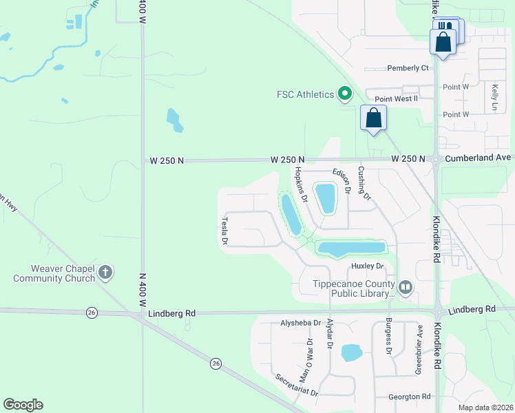 map of restaurants, bars, coffee shops, grocery stores, and more near 2385 Cousteau Dr in West Lafayette