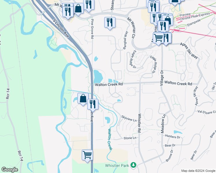 map of restaurants, bars, coffee shops, grocery stores, and more near 3023 Aspen Leaf Way in Steamboat Springs