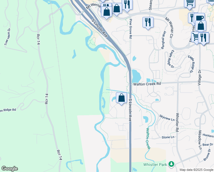map of restaurants, bars, coffee shops, grocery stores, and more near 940 Confluence Court in Steamboat Springs