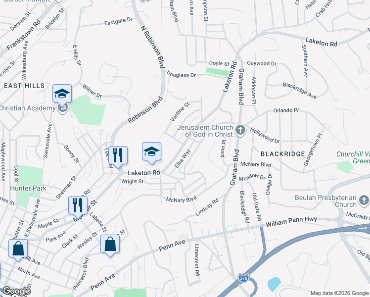 map of restaurants, bars, coffee shops, grocery stores, and more near 2065 Chalfant Street in Pittsburgh