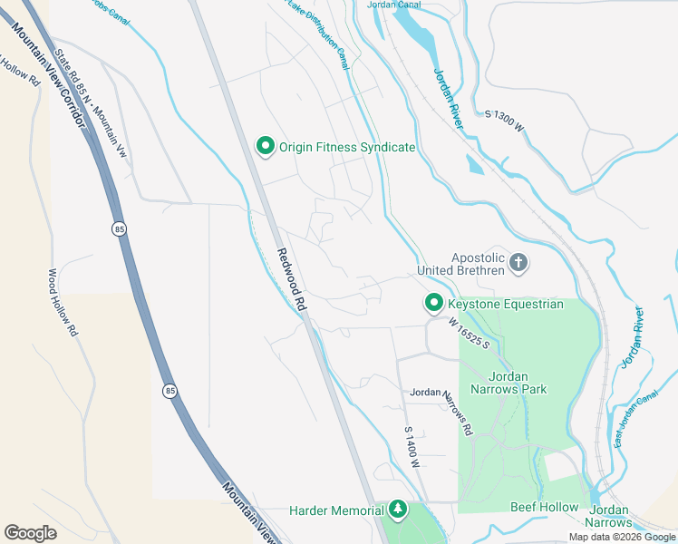 map of restaurants, bars, coffee shops, grocery stores, and more near 16539 1700 West in Riverton