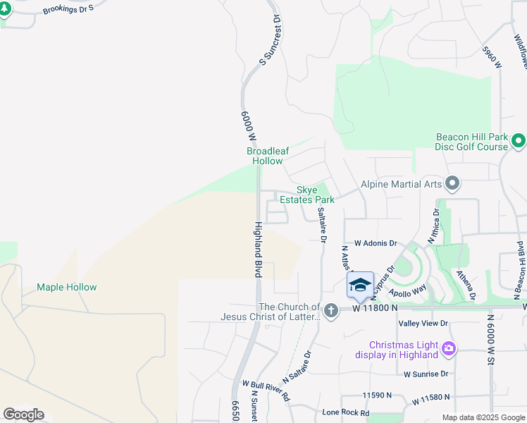 map of restaurants, bars, coffee shops, grocery stores, and more near 12023 North Burgh Way in Highland