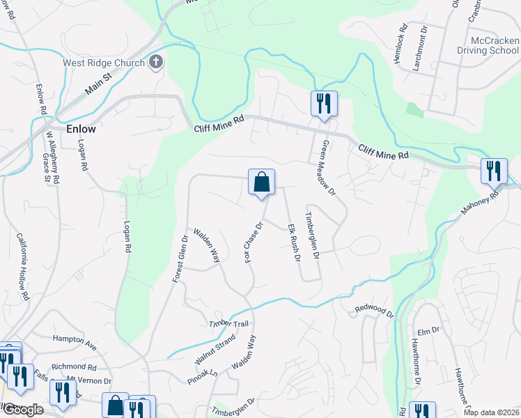 map of restaurants, bars, coffee shops, grocery stores, and more near 3538 Fox Chase Drive in Imperial