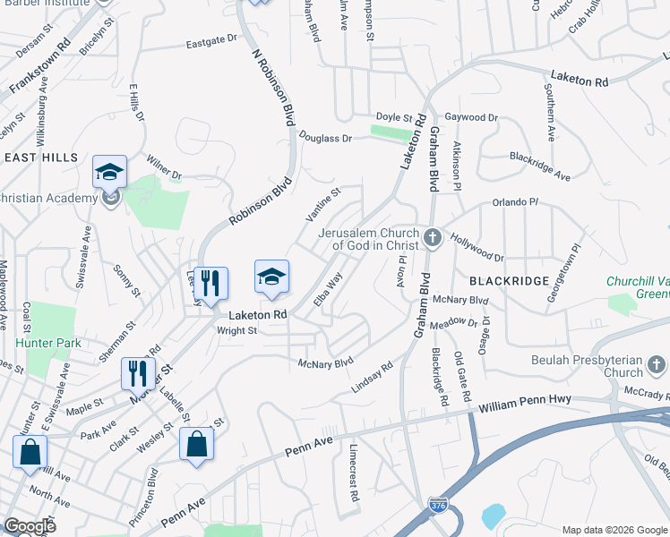 map of restaurants, bars, coffee shops, grocery stores, and more near 2065 Chalfant Street in Pittsburgh