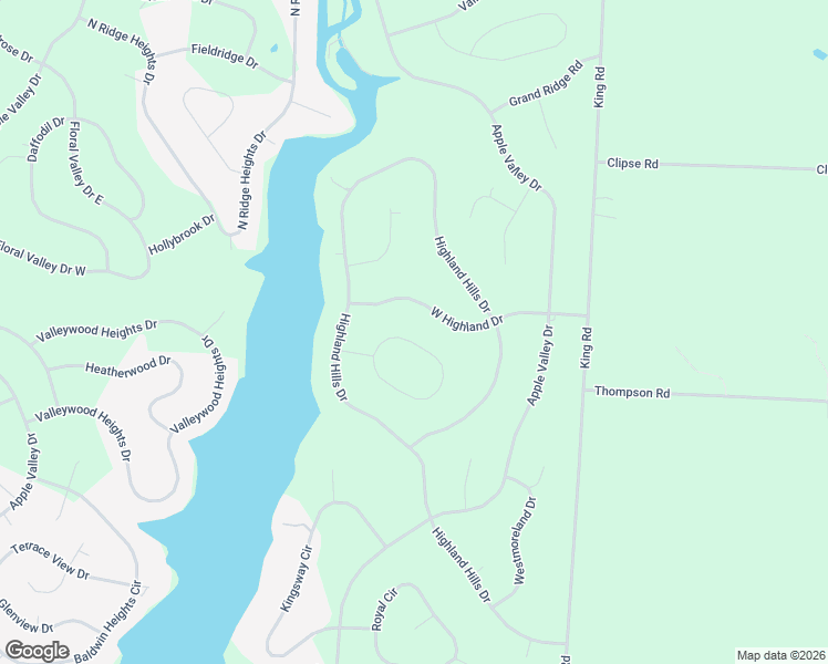 map of restaurants, bars, coffee shops, grocery stores, and more near 399 Highland Hills Circle in Howard