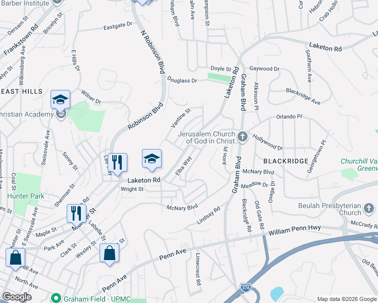 map of restaurants, bars, coffee shops, grocery stores, and more near 2065 Chalfant Street in Pittsburgh