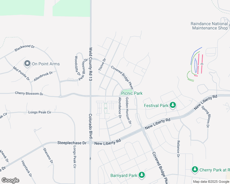 map of restaurants, bars, coffee shops, grocery stores, and more near 1828 Golden Horizon Drive in Windsor