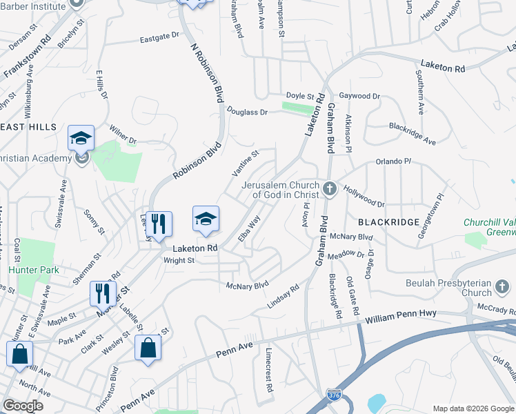 map of restaurants, bars, coffee shops, grocery stores, and more near 2065 Chalfant Street in Pittsburgh