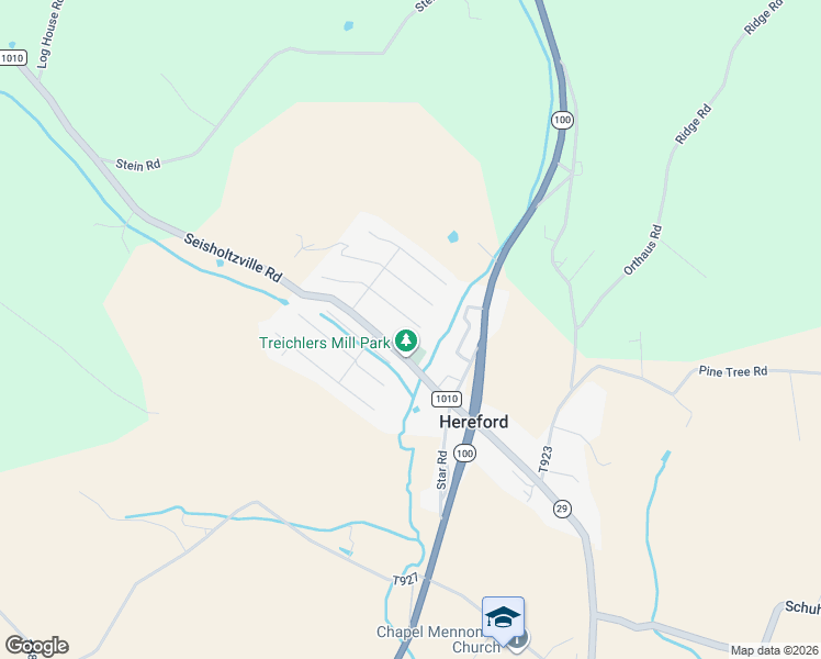 map of restaurants, bars, coffee shops, grocery stores, and more near 3630 Seisholtzville Road in Hereford