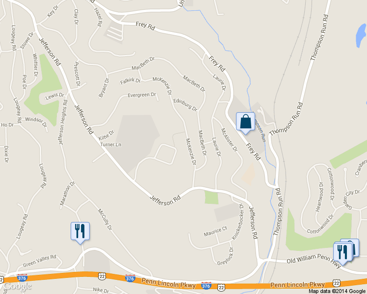 map of restaurants, bars, coffee shops, grocery stores, and more near 183 McKenzie Drive in Pittsburgh