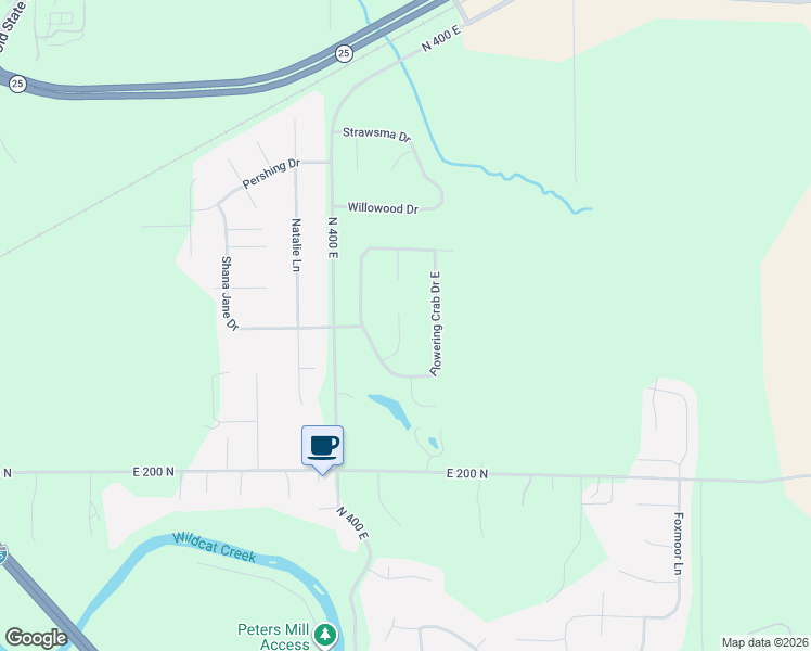 map of restaurants, bars, coffee shops, grocery stores, and more near 2558 Farmington Court in Lafayette
