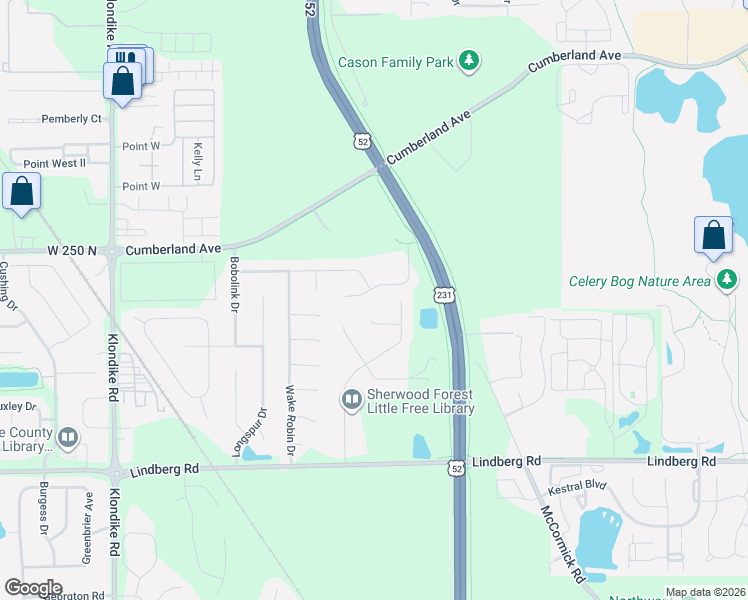 map of restaurants, bars, coffee shops, grocery stores, and more near 2536 Yeoman Lane in West Lafayette