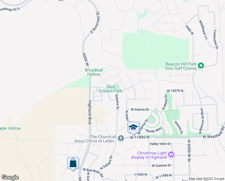 map of restaurants, bars, coffee shops, grocery stores, and more near Grant Boulevard in American Fork