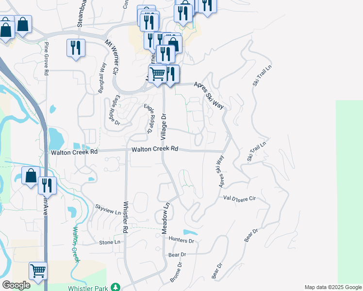 map of restaurants, bars, coffee shops, grocery stores, and more near 1795 Medicine Springs Road in Steamboat Springs