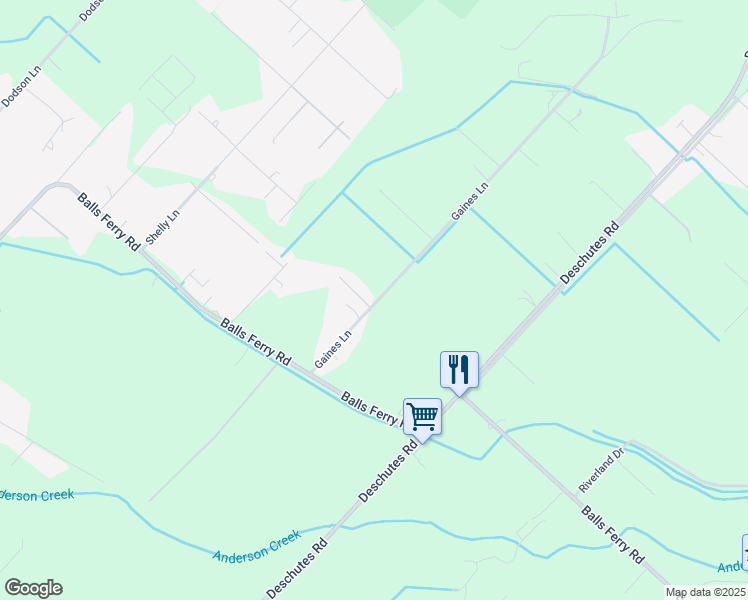 map of restaurants, bars, coffee shops, grocery stores, and more near 21316 Gaines Lane in Anderson