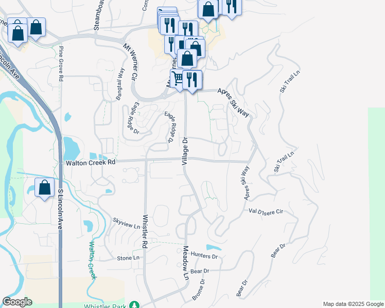 map of restaurants, bars, coffee shops, grocery stores, and more near 1795 Medicine Springs Road in Steamboat Springs
