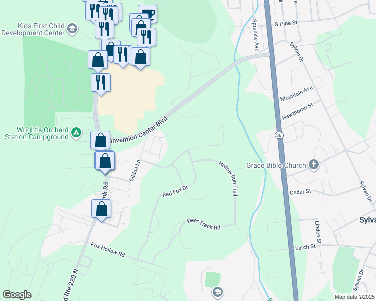 map of restaurants, bars, coffee shops, grocery stores, and more near 101 Fox Chase Drive in Duncansville