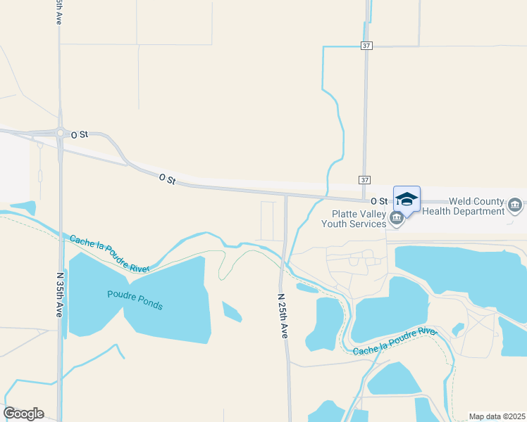 map of restaurants, bars, coffee shops, grocery stores, and more near 1516 North 26th Avenue Court in Greeley