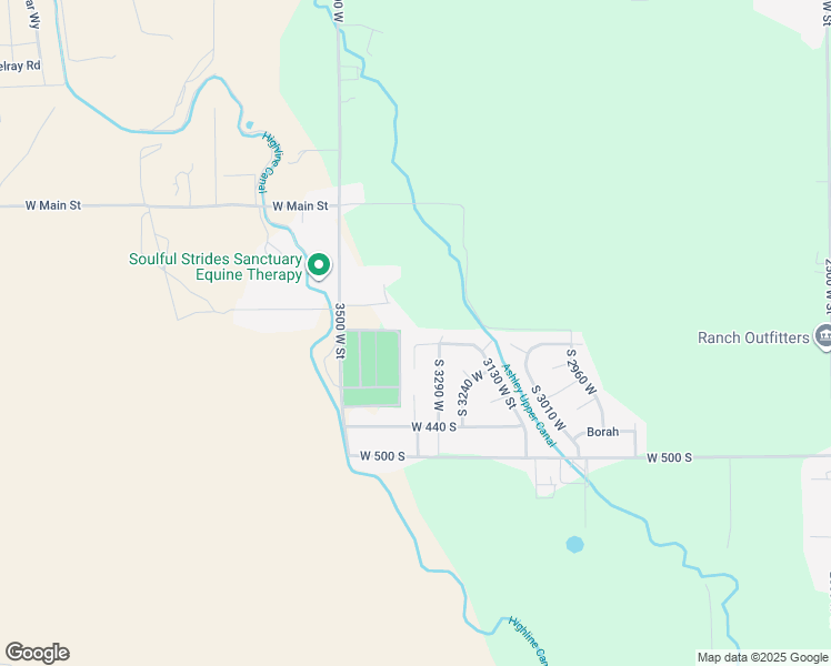 map of restaurants, bars, coffee shops, grocery stores, and more near 3348 250 South Street in Vernal