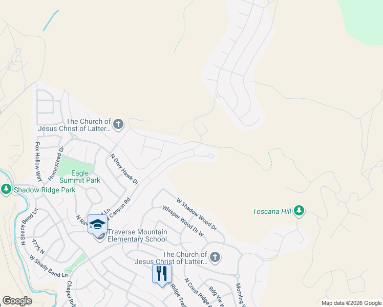 map of restaurants, bars, coffee shops, grocery stores, and more near 2119 West Northridge Drive in Lehi