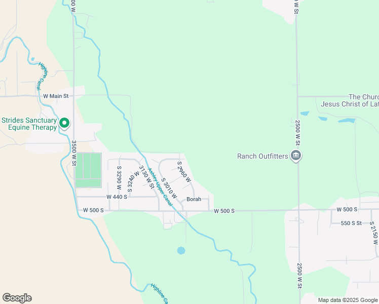 map of restaurants, bars, coffee shops, grocery stores, and more near 3073 West 500 South in Vernal