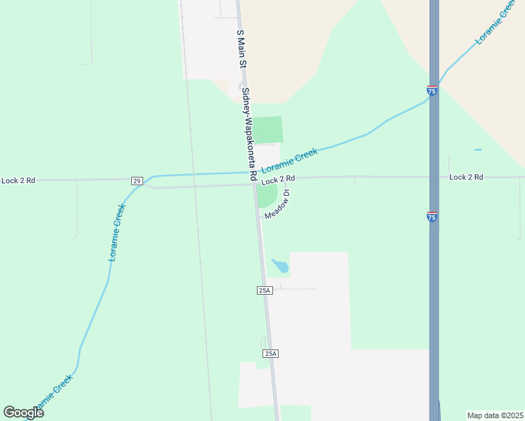 map of restaurants, bars, coffee shops, grocery stores, and more near 17496 Sidney-Wapakoneta Road in Botkins