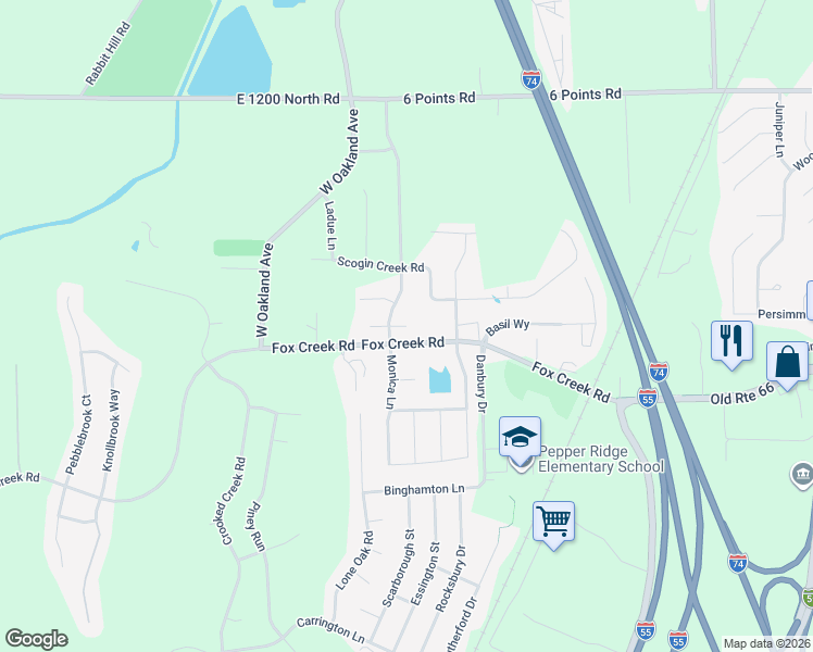 map of restaurants, bars, coffee shops, grocery stores, and more near 2 Willowbend Ct in Bloomington
