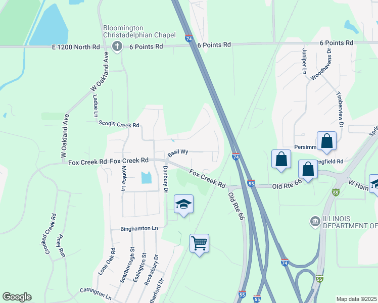 map of restaurants, bars, coffee shops, grocery stores, and more near 2602 Danbury Drive in Bloomington