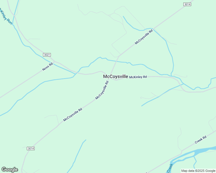 map of restaurants, bars, coffee shops, grocery stores, and more near 2450 McCoysville Road in Mifflin