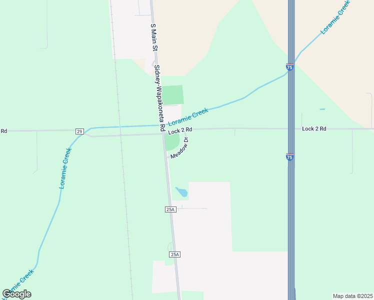 map of restaurants, bars, coffee shops, grocery stores, and more near 201 Meadow Drive in Botkins