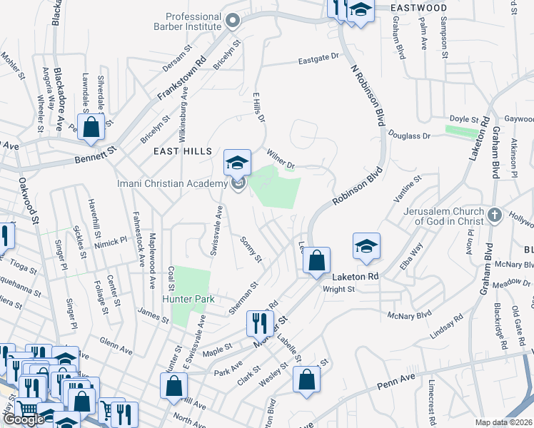 map of restaurants, bars, coffee shops, grocery stores, and more near 2048 Frankella Avenue in Pittsburgh