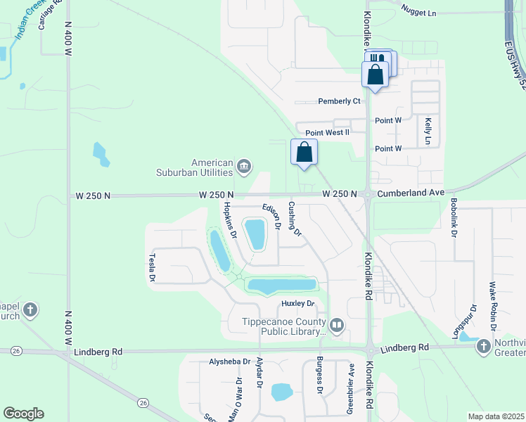 map of restaurants, bars, coffee shops, grocery stores, and more near 3349 Edison Drive in West Lafayette