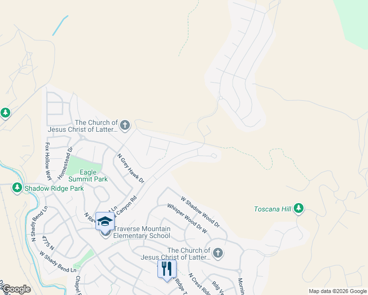 map of restaurants, bars, coffee shops, grocery stores, and more near 2119 West Northridge Drive in Lehi