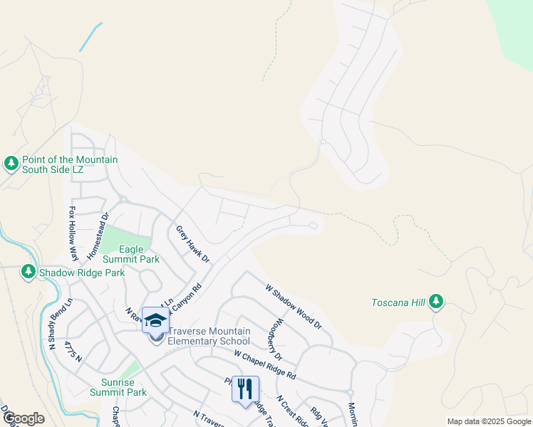 map of restaurants, bars, coffee shops, grocery stores, and more near 2119 West Northridge Drive in Lehi