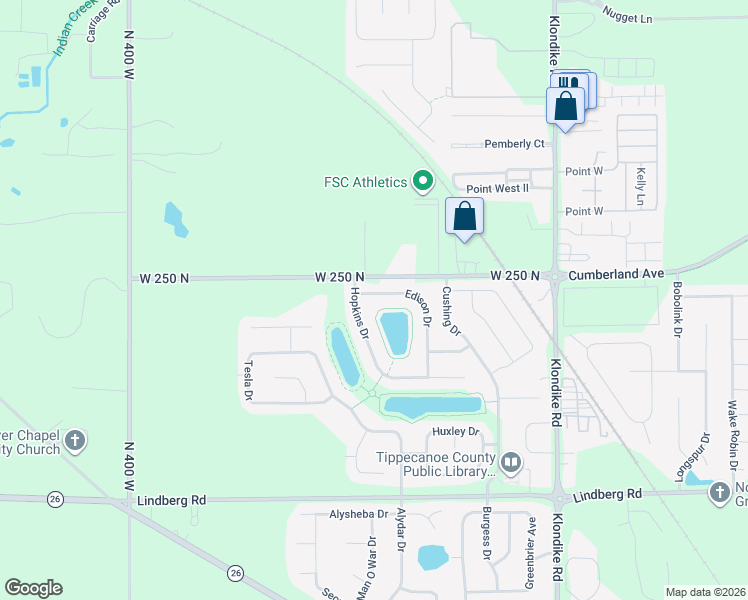 map of restaurants, bars, coffee shops, grocery stores, and more near 3419 Edison Drive in West Lafayette