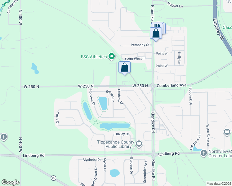 map of restaurants, bars, coffee shops, grocery stores, and more near 2437 Edison Drive in West Lafayette