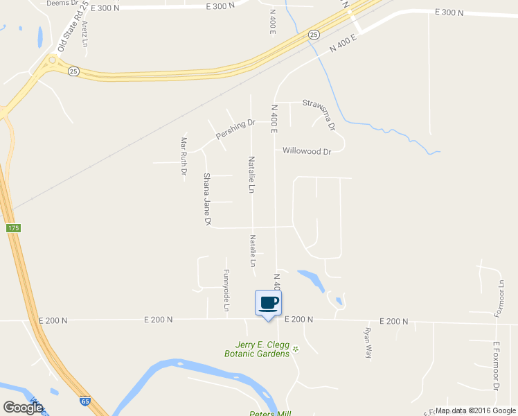 map of restaurants, bars, coffee shops, grocery stores, and more near 2311 Natalie Lane in Lafayette