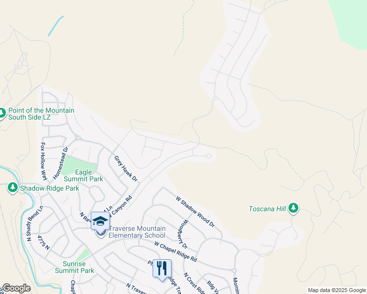 map of restaurants, bars, coffee shops, grocery stores, and more near 2119 West Northridge Drive in Lehi