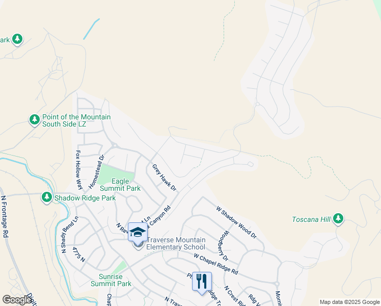 map of restaurants, bars, coffee shops, grocery stores, and more near 2278 West Granite Arch Way in Lehi