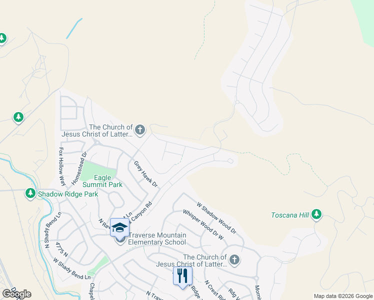 map of restaurants, bars, coffee shops, grocery stores, and more near 2191 West Northridge Drive in Lehi