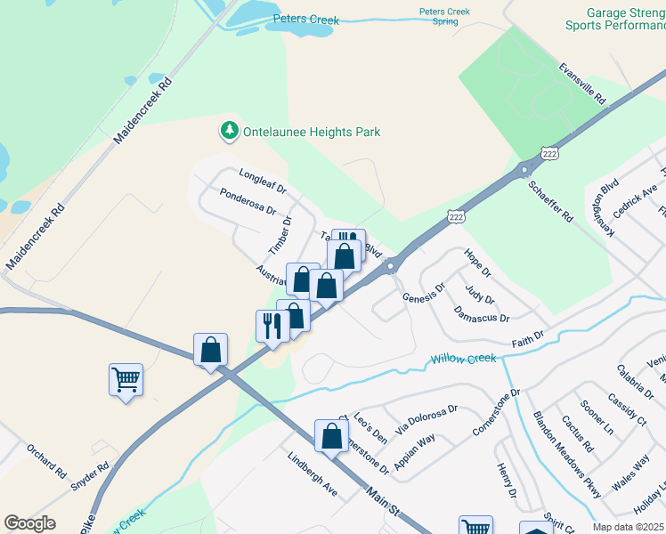 map of restaurants, bars, coffee shops, grocery stores, and more near 153 Austrian Drive in Blandon