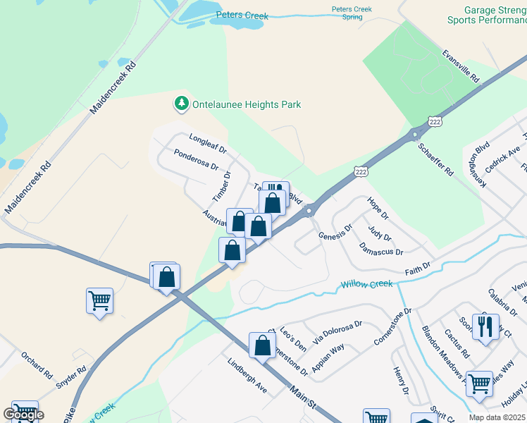 map of restaurants, bars, coffee shops, grocery stores, and more near 153 Austrian Drive in Blandon