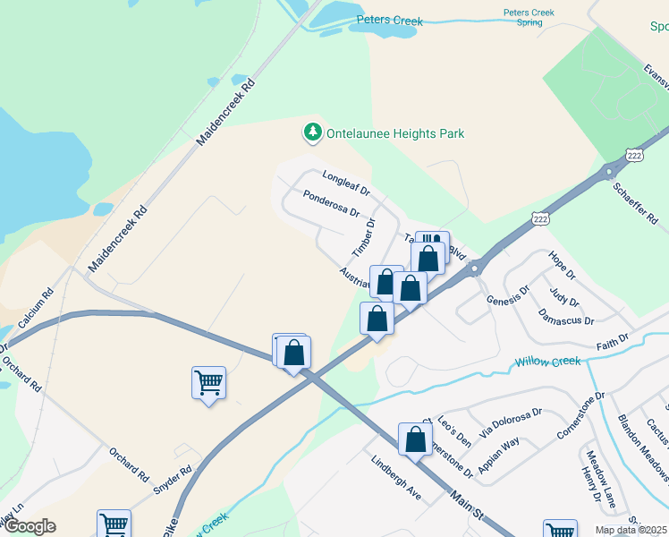 map of restaurants, bars, coffee shops, grocery stores, and more near 237 Longleaf Drive in Blandon