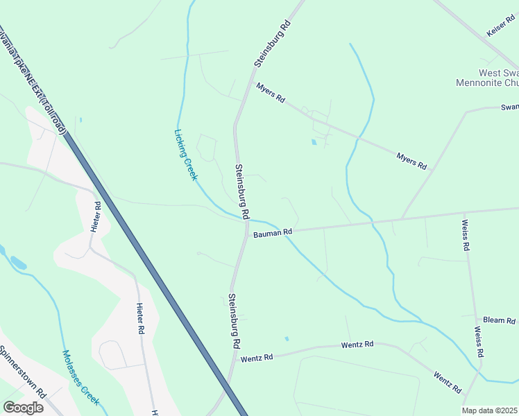 map of restaurants, bars, coffee shops, grocery stores, and more near 2425 Steinsburg Road in Quakertown