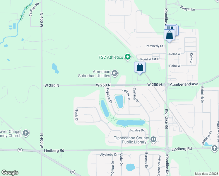 map of restaurants, bars, coffee shops, grocery stores, and more near 3419 Edison Drive in West Lafayette